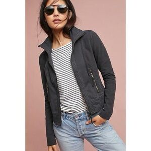 Anthropologie Marrakech Tamsyn Gray Full Zip Boho Moto Cargo Jacket